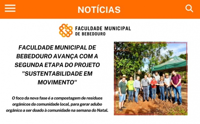 Faculdade Municipal de Bebedouro avança com a segunda etapa do projeto "Sustentabilidade em Movimento"