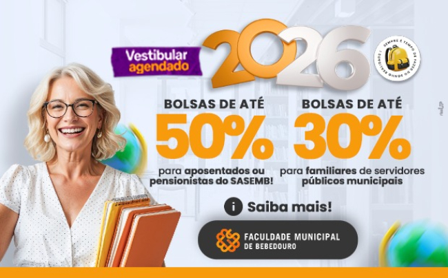 Faculdade Municipal de Bebedouro oferece benefícios e bolsas que ampliam o acesso à graduação