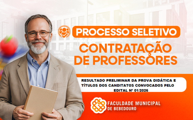 Resultado preliminar da prova e de títulos dos candidatos convocados pelo Edital nº 01/2026
